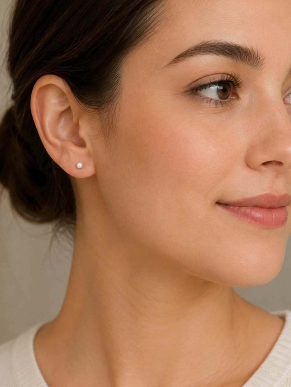 14K Gold Petite White Pearl Stud Earrings 3–4mm Classic Minimalist